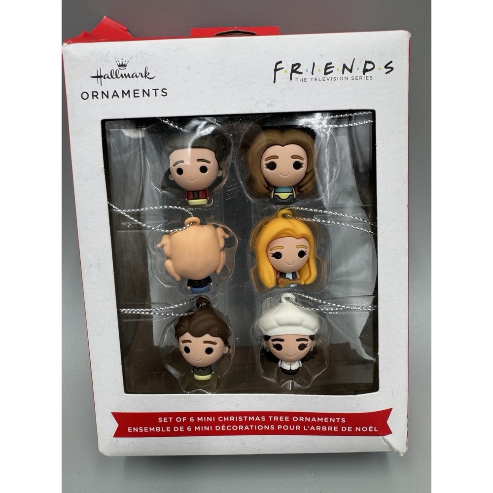 Hallmark Friends 6 Pack Miniature Mini Ornaments Rachel Monica Turkey Ross